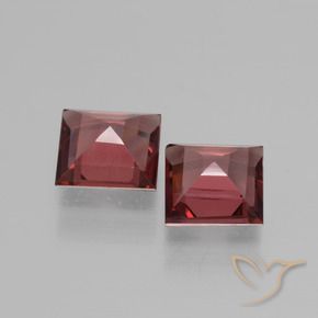 Pedras preciosas de rodolita granada Merlot tinto natural de 1.45 ct, Quadrado, VVS-VS