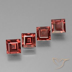 Pedras preciosas de rodolita granada Vermelho Escarlate Profundo natural de 2.84 ct, Quadrado, VS