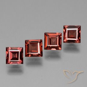 Pedras preciosas de rodolita granada Vermelho Escarlate Profundo natural de 3.06 ct, Quadrado, VS