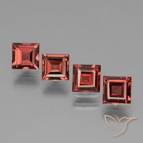 Pedras preciosas de rodolita granada Vermelho escuro natural de 2.79 ct, Quadrado, VS