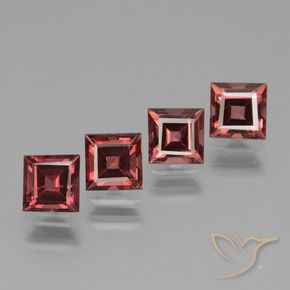 Pedras preciosas de rodolita granada Merlot tinto natural de 3.18 ct, Quadrado, VS