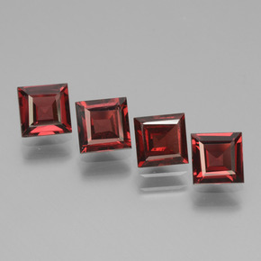 Pedras preciosas de granada rodolita vermelho natural de 3,05 ct, quadrado, VS