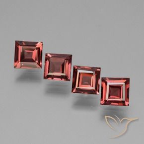 Pedras preciosas de rodolita granada vermelho médio natural de 2.52 ct, Quadrado, VS
