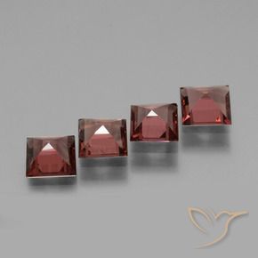 Pedras preciosas de rodolita granada vermelho médio natural de 2.52 ct, Quadrado, VS