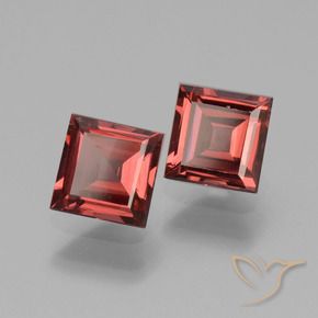 Pedras preciosas de rodolita granada Vermelho Tijolo Profundo natural de 1.58 ct, Quadrado, VS