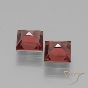 Pedras preciosas de rodolita granada Vermelho Tijolo Profundo natural de 1.58 ct, Quadrado, VS
