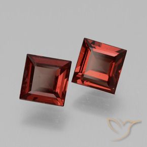 Pedras preciosas de rodolita granada vermelho médio natural de 1.39 ct, Quadrado, VS