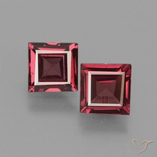 1.36ctw Natural Vermelho médio-escuro rodolita granada, Quadrado, VS