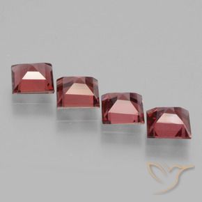 Pedras preciosas de rodolita granada vermelho carmesim natural de 3.07 ct, Quadrado, VS