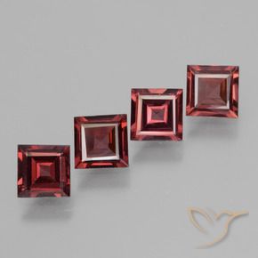 Pedras preciosas de rodolita granada Vermelho escuro natural de 2.55 ct, Quadrado, VS