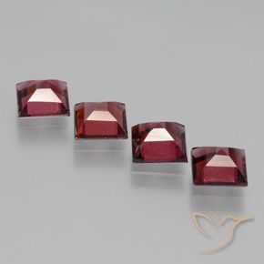 Pedras preciosas de rodolita granada Vermelho escuro natural de 3.02 ct, Quadrado, VS