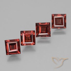 Pedras preciosas de rodolita granada Vermelho Escarlate Profundo natural de 2.89 ct, Quadrado, VS