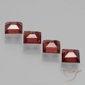 Pedras preciosas de rodolita granada Vermelho Escarlate Profundo natural de 2.89 ct, Quadrado, VS