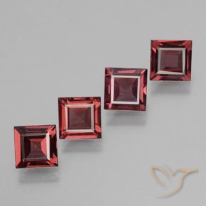 Pedras preciosas de rodolita granada Vermelho escuro natural de 2.80 ct, Quadrado, VS