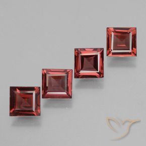 Pedras preciosas de rodolita granada Vermelho escuro natural de 2.46 ct, Quadrado, VS