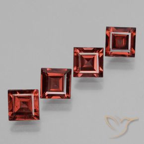 Pedras preciosas de rodolita granada vermelho médio natural de 3.14 ct, Quadrado, VS