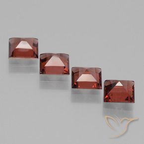 Pedras preciosas de rodolita granada vermelho médio natural de 3.14 ct, Quadrado, VS