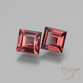 Pedras preciosas de rodolita granada vermelho médio natural de 1.39 ct, Quadrado, VS