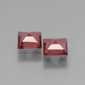 Pedras preciosas de granada rodolita vermelho natural de 1,44 ct, quadrado, VS