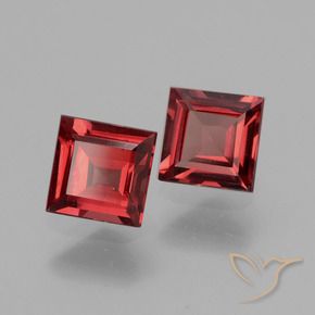 Pedras preciosas de rodolita granada Vinho Tinto Profundo natural de 1.41 ct, Quadrado, VS