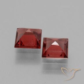 Pedras preciosas de rodolita granada Vinho Tinto Profundo natural de 1.41 ct, Quadrado, VS