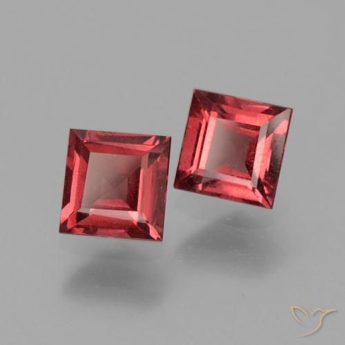 Pedras preciosas de rodolita granada Vermelho rosado natural de 1.38 ct, Quadrado, VS