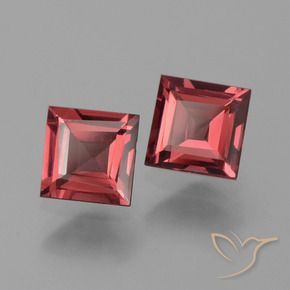 Pedras preciosas de rodolita granada vermelho carmesim natural de 1.57 ct, Quadrado, VS