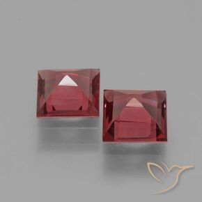 Pedras preciosas de rodolita granada vermelho carmesim natural de 1.57 ct, Quadrado, VS