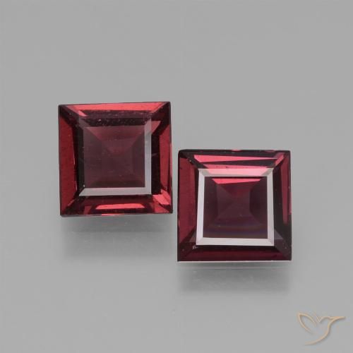 1.35ctw Natural Vermelho escuro rodolita granada, Quadrado, VS