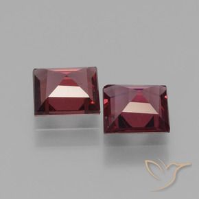 Pedras preciosas de rodolita granada Vermelho escuro natural de 1.35 ct, Quadrado, VS