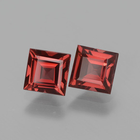 Pedras preciosas de Rodolita Granada Vermelho escuro natural de 1.50 ct, Quadrado, VS