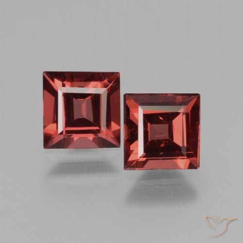 1.55ctw Natural Vermelho escuro rodolita granada, Quadrado, VS