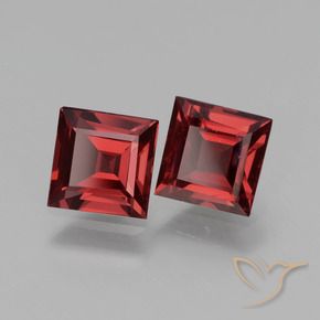 Pedras preciosas de rodolita granada Vermelho Sangue Profundo natural de 1.49 ct, Quadrado, VS