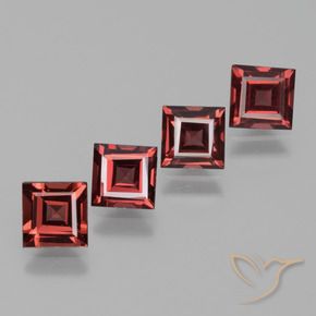 Pedras preciosas de rodolita granada Vermelho escuro natural de 2.59 ct, Quadrado, VS