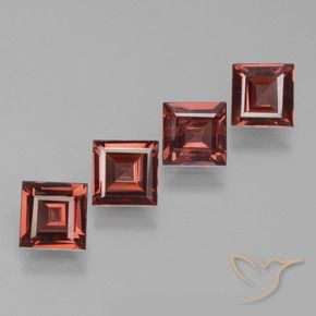 Pedras preciosas de rodolita granada Vermelho Escarlate Profundo natural de 2.37 ct, Quadrado, VS