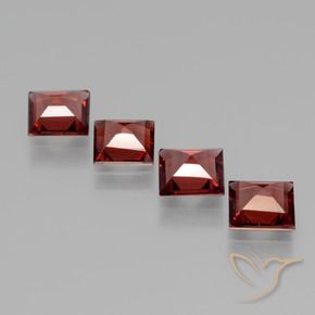 Pedras preciosas de rodolita granada Vermelho Escarlate Profundo natural de 2.44 ct, Quadrado, VS