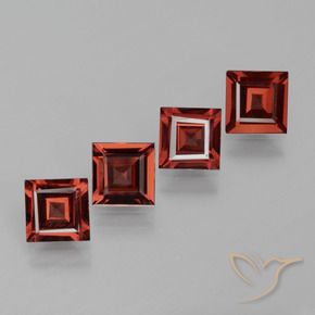 Pedras preciosas de rodolita granada Vermelho escuro natural de 2.48 ct, Quadrado, VS