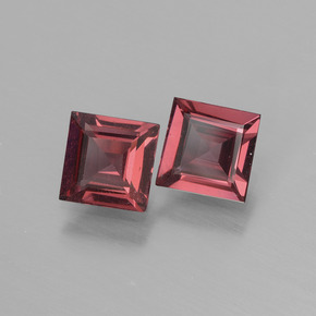 Pedras preciosas de granada rodolita rosa natural de  ct, quadrado, VS