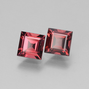Pedras preciosas de granada rodolita rosa natural de  ct, quadrado, VS
