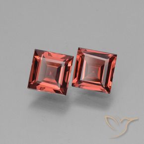 Pedras preciosas de rodolita granada Vermelho Escarlate Profundo natural de 1.43 ct, Quadrado, VVS-VS