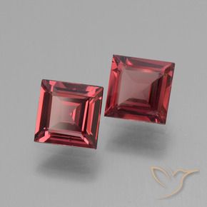 Pedras preciosas de rodolita granada Vermelho escarlate natural de 1.32 ct, Quadrado, VS