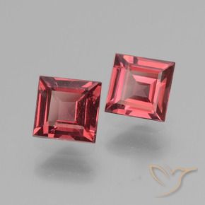 Pedras preciosas de rodolita granada vermelho médio natural de 1.39 ct, Quadrado, VS