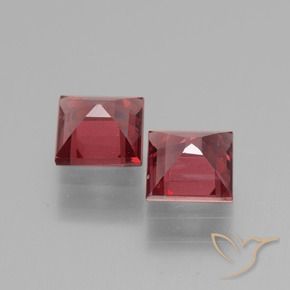 Pedras preciosas de rodolita granada vermelho médio natural de 1.39 ct, Quadrado, VS
