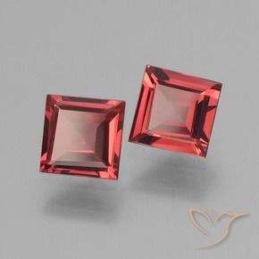 Pedras preciosas de rodolita granada Vermelho escarlate natural de 1.42 ct, Quadrado, VVS-VS