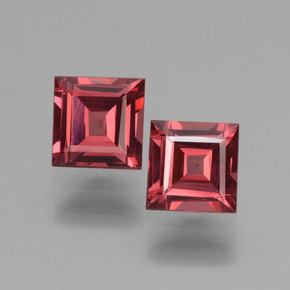 Granada rodolita rosa natural 1,51ct, quadrado, VS