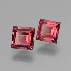 Granada rodolita rosa natural 1,51ct, quadrado, VS