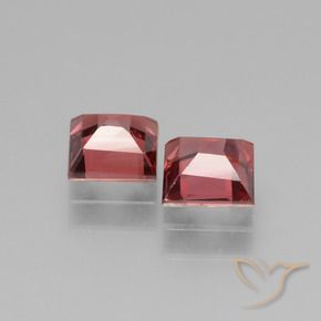 Pedras preciosas de rodolita granada Vermelho médio-escuro natural de 1.63 ct, Quadrado, VS