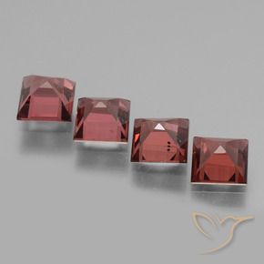Pedras preciosas de rodolita granada Vermelho escuro natural de 2.85 ct, Quadrado, VS