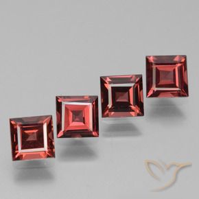 Pedras preciosas de rodolita granada Vermelho escuro natural de 3.25 ct, Quadrado, VS