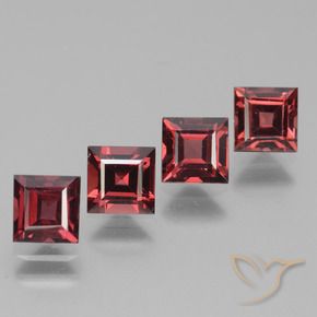 Pedras preciosas de rodolita granada Vermelho escuro natural de 3.02 ct, Quadrado, VS